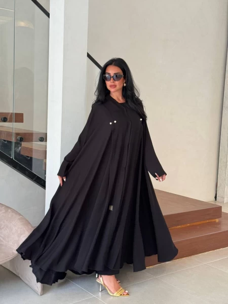 Black Crepe Abaya IB170