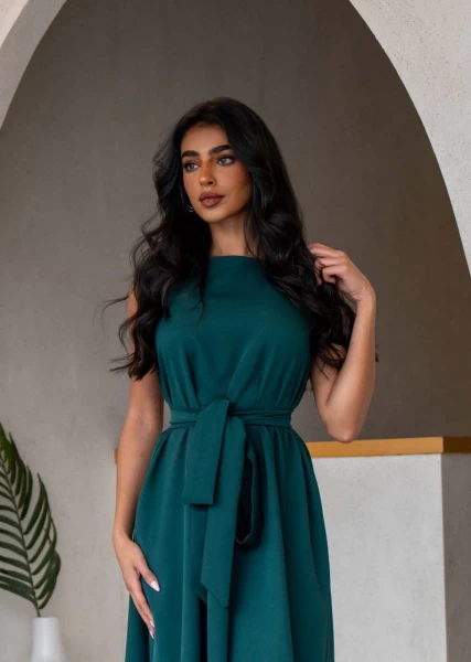 Green Crepe Dress IB1066 Green